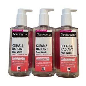 Neutrogena Clear & Radiant Face Wash Vitamin C Salicylic Acid 6.7 fl oz Set of 3